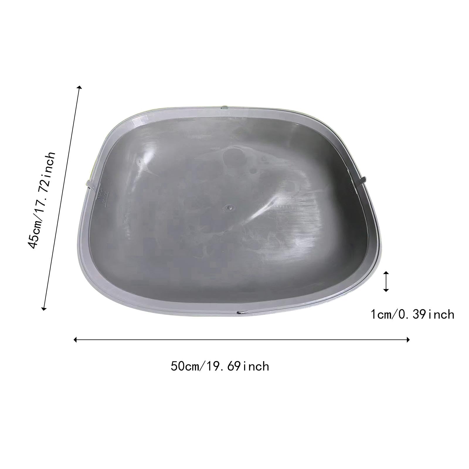 Tapis de litière pour chat en silicone antidérapant pour bac à litière automatique Gris 49.99x45.00x1.00 cm