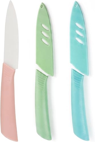 Set de 3 Couteaux en Céramique de Cuisine 4 Pouces Sylkeov