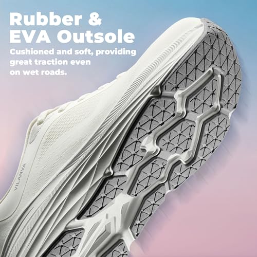 Image of Vilanva Women's Comfortable Walking Shoes Cushion Running Tennis Shoes Non-Slip Workout Gym Athletic Breathable Trendy Fashion Sneakers