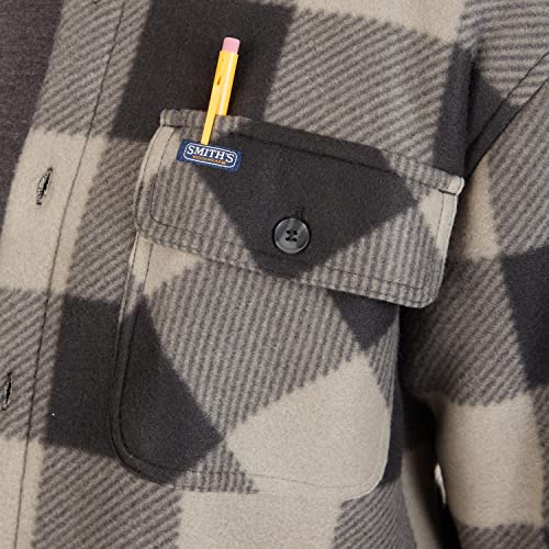 Image of Smith's Workwear Men's Sherpa-lined Plaid Fleece Shirt Jacket