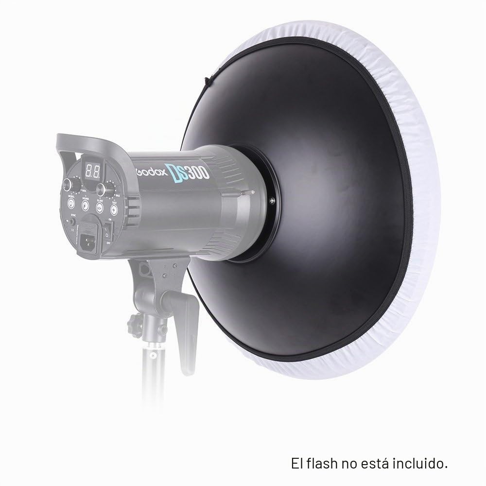 Andoer Bowens Mount Beauty Dish Difusor Reflector + Rejilla de Panal + Interior de Tela Suave Blanca para Estudio fotográfico Bowens Strobe Light Speedlite