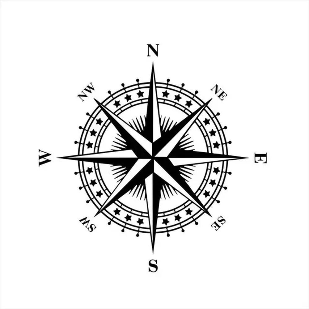 Auto Accessory Mountain Adventurers Car Sticker Compass Graphics Truck Decoration(Black)