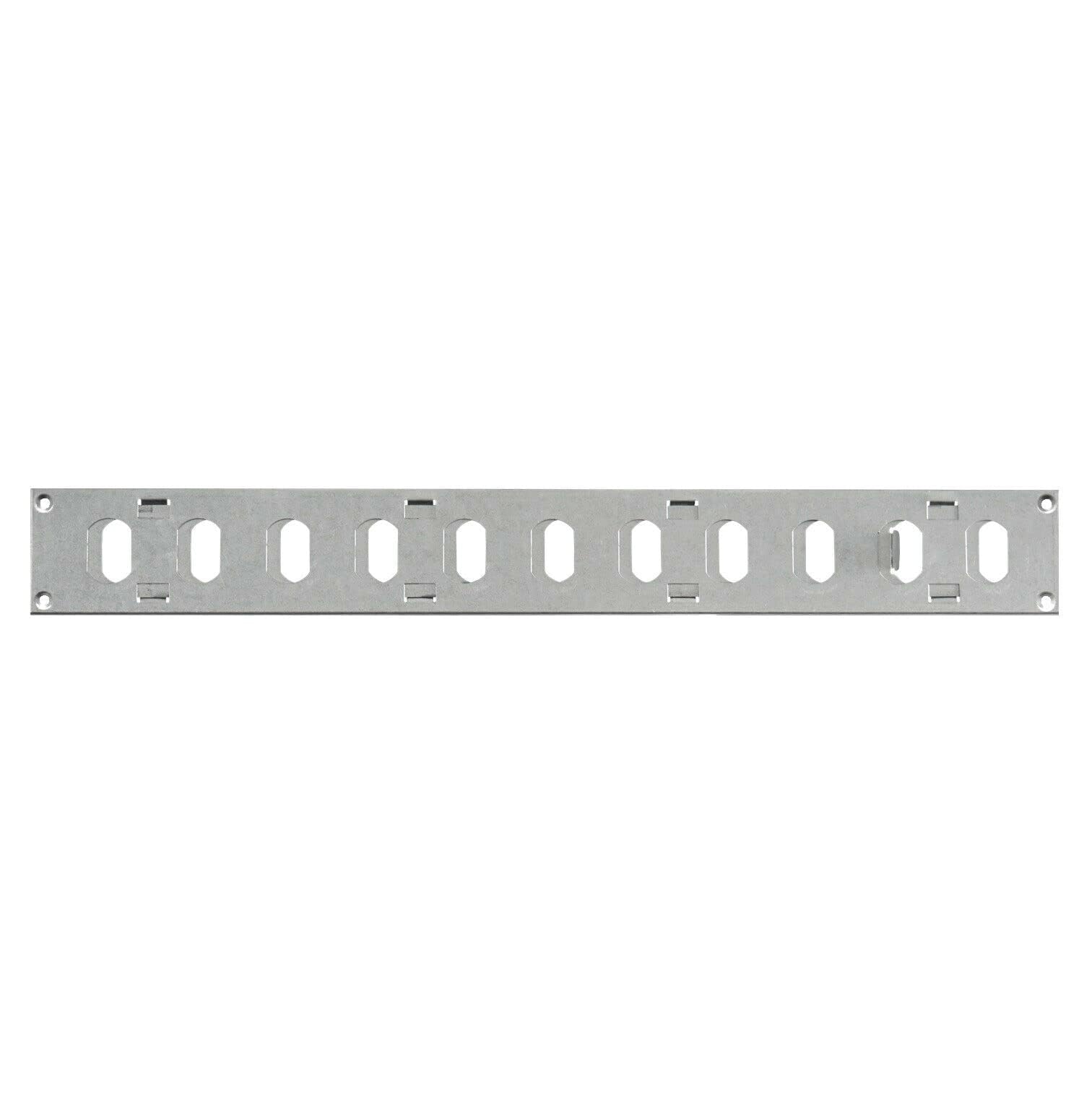 Prostko Ltd White/Black Galvanised Steel Air Vent Grille/ 400Mm X 50Mm/ With Shutter Flat Duct Cover/Powder Coated