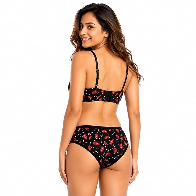 Image of Love Maker Bra Panty Set for Women | Beautiful Lingerie Set for Women for Honeymoon | Net Lace Lingerie Set | Panty Bra for Daily use | Sexy Look for Special Days Lingerie Sets.