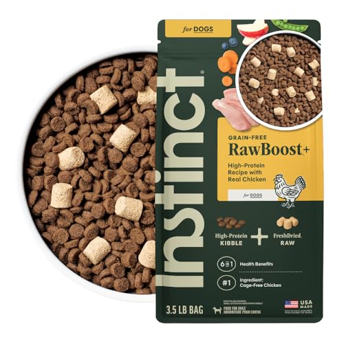 Instinct Raw Boost | Natürliches Trockenfutter für Hunde mit gefriergetrockneten Stücken | High Protein | Getreidefrei Rezept | Echtes Huhn | 1,6 kg | Beutel