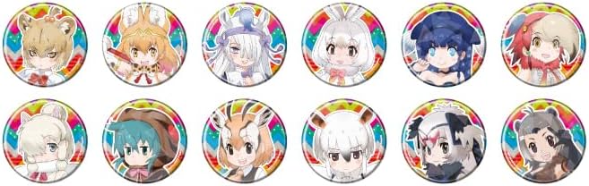 Kemono Friends 3 02 Official Illustration Hologram Can Badge 2.2 inches (57 mm) Complete Set Box of 12
