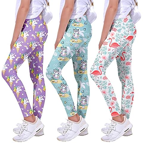 Quedoris Girls Printed Leggings 3-Pack Cover