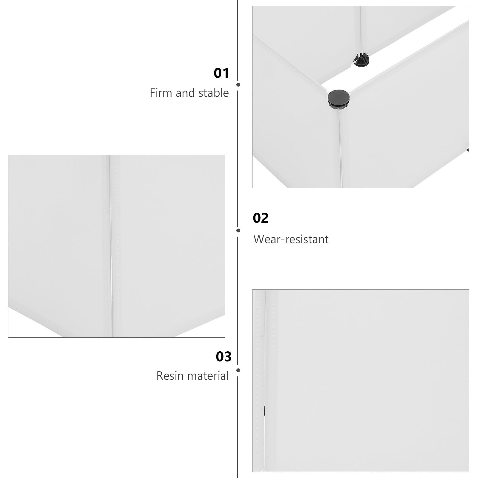 Abaodam Cage pour Petits Animaux en Résine Blanche, Maison pour Hamster et Lapin, Simple Style 6 Panneaux pour Aire de Jeu Extérieure
