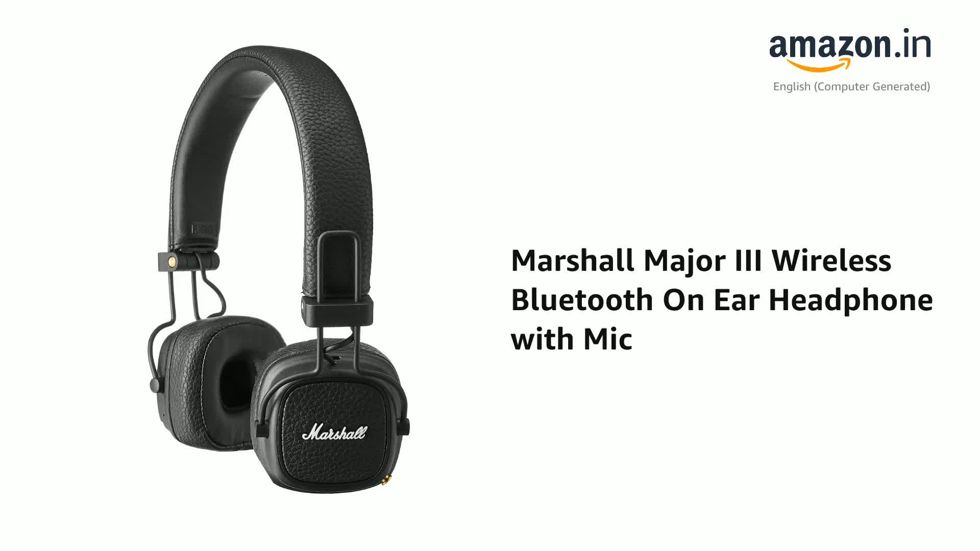Marshall Major III Bluetooth ヘッドフォン Marshall Major III Wireless Bluetooth On Ear Headphone with Mic