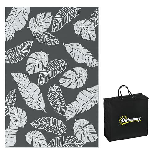 Outsunny Outdoor-Teppich, Campingteppich mit Doppelseitigem Design, Wetterfester Kunststoffteppich...