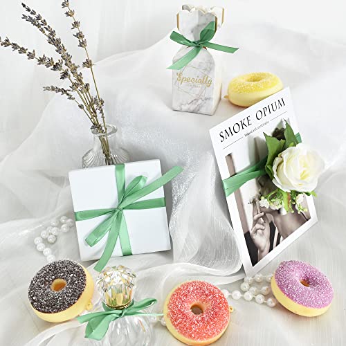 Toniful 3/8 Inch X 100Yds Sage Green Satin Ribbon Thin Solid Fabric Ribbons Roll For Gift Wrapping Invitation Floral Hair Balloons Craft Sewing Party Wedding Popsicles Decoration Valentine's Day #TOP3