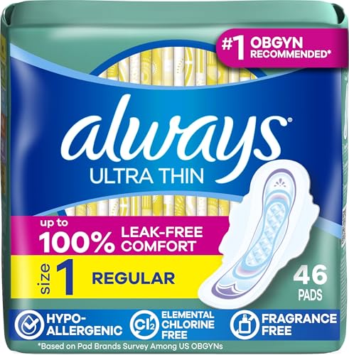 Always Ultra Thin Feminine Pads with Wings for...