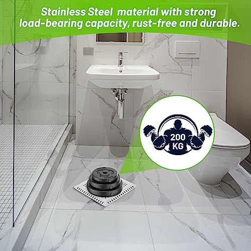 Aluvor Drain Hair Catcher,Shower Drain Cover Hair Catcher Shower Drain Strainer for Bathroom Floor,Square Shower Hair Drain Catcher to Keep Away from Clogged Drain-No Rust!