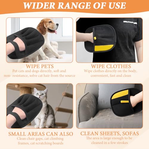 2 Stück Katzen Handschuhe Fellpflege, 24 * 18cm Fellpflegehandschuh Hund, Wiederverwendbare Antistatische Handschuhe, handschuh zur Tierhaarentfernung, zum Waschen, Hair Removal, Fellpflege