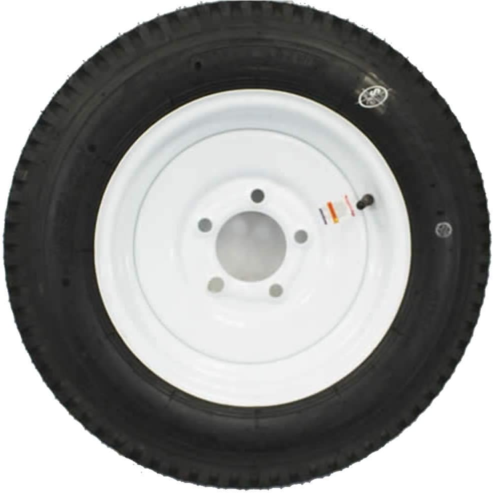 LoadStar 5-hole 12" x4" Solid White Trailer Wheel and Tire 5.30-12 6ply