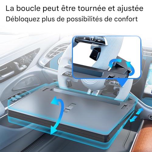 Table extensible pour ordinateur voiture : la solution anti-glisse pour repas