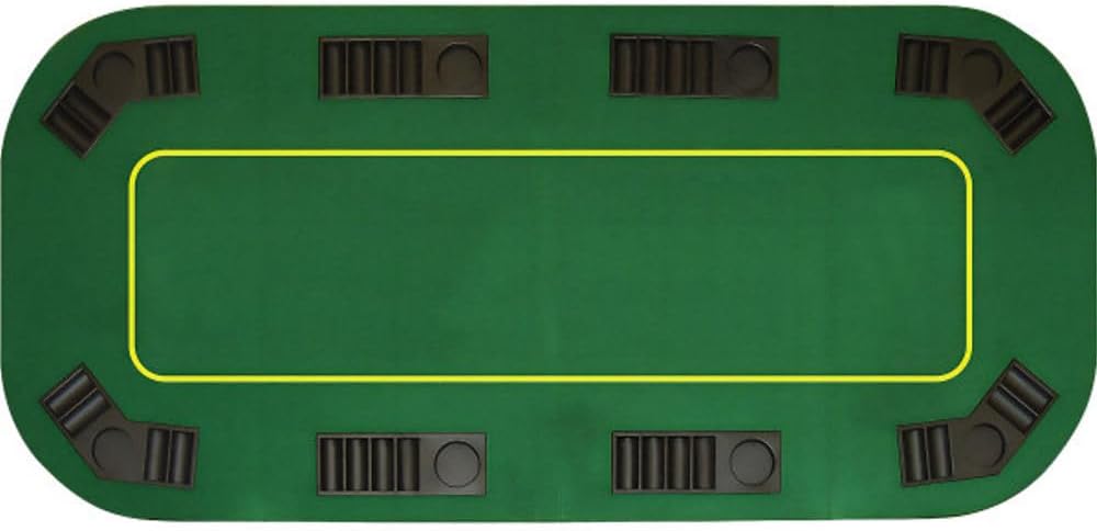 Trademark Poker Poker Table Top - 80-inch Foldable Card Mat for up to 8 Players - Blackjack Table with Cupholders and Chip Trays (Green)