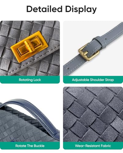 Woven Suede Clutch Purse for Women – Crossbody or Shoulder Evening Bag for Weddings, Parties, Date Nights & Formal Events4