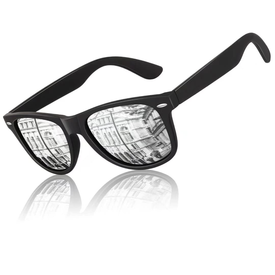 LINVO Occhiali da Sole da Uomo Donna Polarizzati Guida Protezione 100% UV400 Retrò Anni '80 Design