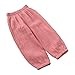 Kids Tales 3 Pack Boys Girls Cotton Linen Pants Child Basic Plain Solid Trousers Big Kids Elastic Waist Long Pants Bloomers