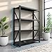 Heavy Duty Warehouse Shelving 4-Tier Industrial Steel Storage Shelves, 2600LB Capacity Per Shelf, Adjustable Shelves for Garage/Factory/Commercial Use (Black, W59*D23.7*H69)