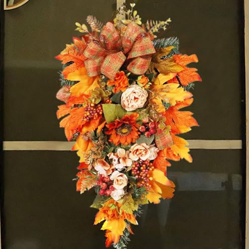 Swag d'automne et guirlande de baies réaliste pour la décoration de porte
