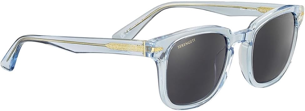 Serengeti - Ethan, Shiny Crystal Blue, Mineral Polarized Smoke Cat 2 to 3, Medium, Sunglasses, Unisex, Adult