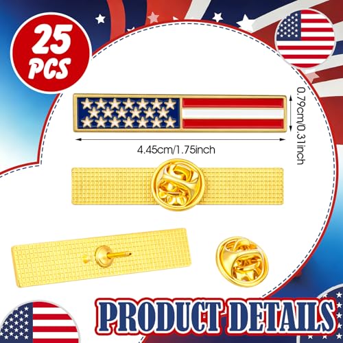 Image of Suncalla 25 /50 Pcs American Flag Eagle Lapel Pin Veterans Day Star Lapel Pin 4th of July Brooch Patriotic Accessories Gift