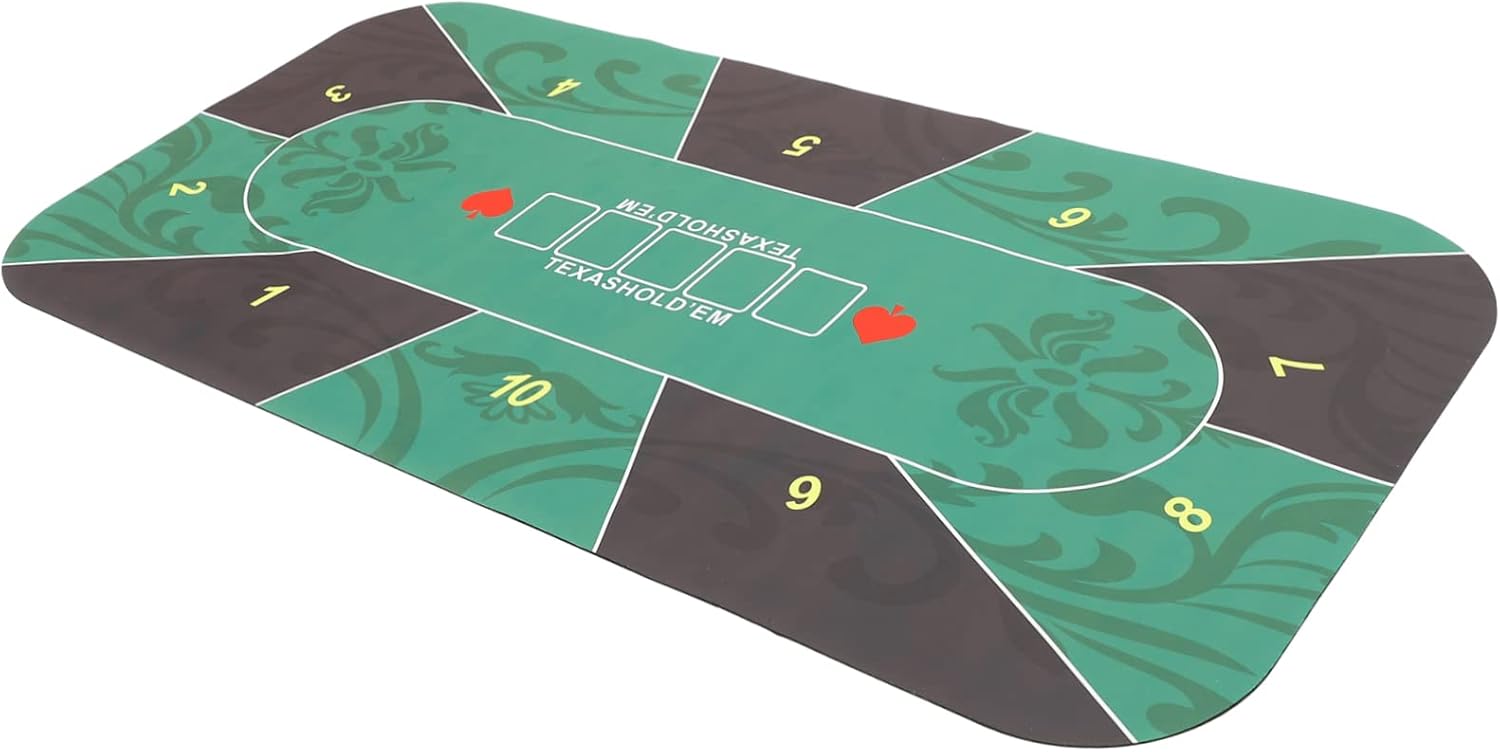 Toyvian Household Rubber Poker Table Cover Non-Slip Game Mat for Family Fun Backing for Card Games and Home Entertainment Easy to Carry and Store