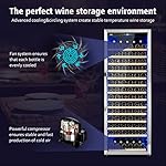 24 Inch Wine Cooler Refrigerator, 179 Bottles Professional Wine Cellars with Powerful Compressor,Quiet Operation and Elegant Design for The Wine Lovers - Image 5
