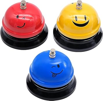Pack of 3 Call Bell, Table Bell, Reception Bell, Table Bell, Call Bell, Service Bell with Clear Sound for Restaurant, Kitchen, Hotel, Bars, Service Pet