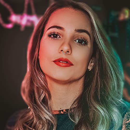 Cassieca 18G Surgical Steel Nose Rings Hoop Clicker Septum Rings For Women Men Cz Opal Cartilage Hoop Earrings Helix Daith Rook Lip Conch Hoop Body Piercing Jewelry 8Mm #TOP1