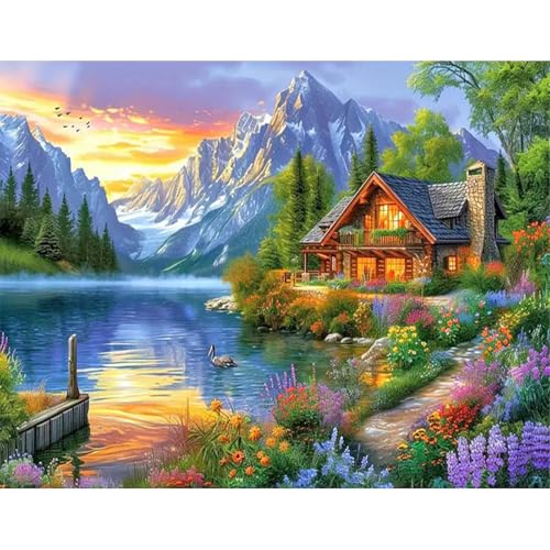 SHEGZHUC 50 x 40 cm, pietre quadrate per pittura a mosaico, decorazione a punto croce, decorazione da parete