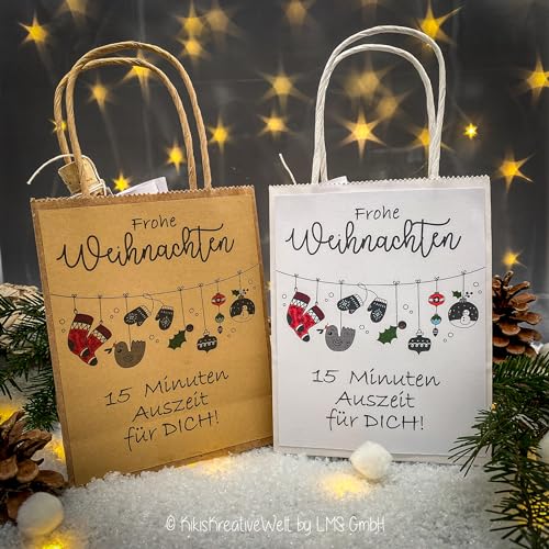 LMS GmbH 15 Minuten Weihnachten Auszeit für Dich - Geschenk in der Tüte, Geschenk, Aufmerksamkeit, Antistress (1, weiß)