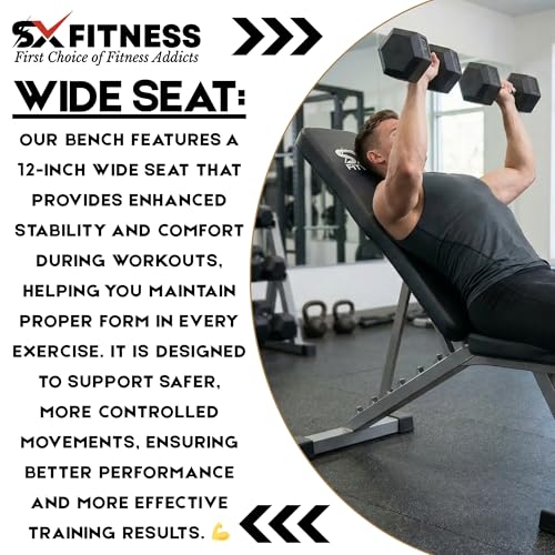 Image of Adjustable Gym Bench with 6-Level Backrest, Adjustable Front Seat, Ergonomic Curved Cushion, Supportive Front Leg & Heavy-Duty Steel Legs for Home Gym Workouts