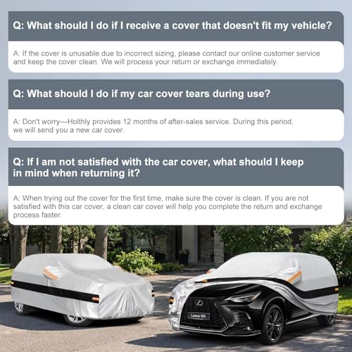 Image of 10 Layers SUV Car Cover Custom Fit for Lexus NX (2014-2026) NX250, NX300, NX350, Waterproof All Weather for Automobiles, Outdoor Full Cover Sun Dust Rain Protection with Cotton. Silver