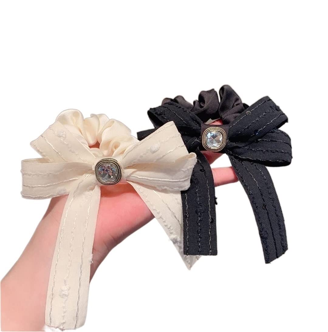 Feste Elastici Capelli 2 Pezzi Strass Nodo Fiocco Scrunchies Capelli Cavallo Accessori Per Per Ragazze Decorazione