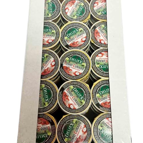 Deliex - Monodosis de patés y cremas 45 u x 25 gr, crema de jamón york, paté ibérico y crema de lomo para tostadas, meriendas o tapeo sin desperdicio. (Bandeja 45 x 25 gr, Crema de lomo curado)
