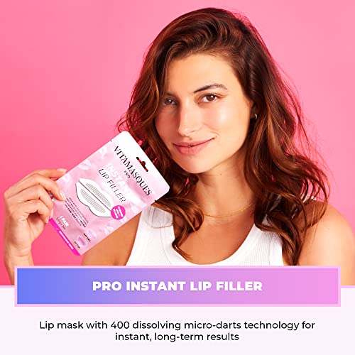 Instant Lip Filler For Plumped Lips In 30 Mins By Vitamasques - Vegan Collagen, Multi-Molecular Hyaluronic Acid & 400 Dissolving Micro-Dart Technology For Instant & Long-Lasting Results #TOP1