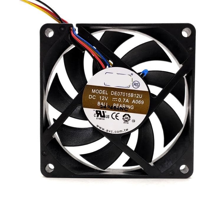 DE07015B12U 12V DC 0.7A 70x70x15mm 2.3.4-Wire Temperature Control Fan 7CM for Power Supplies & Industrial(3 Lines)