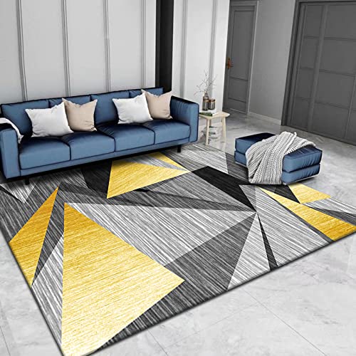 Alfombra antideslizante y peluda, diseño geométrico moderno de retazos, versátil para sala de estar, dormitorio, oficina, pasillo de entrada