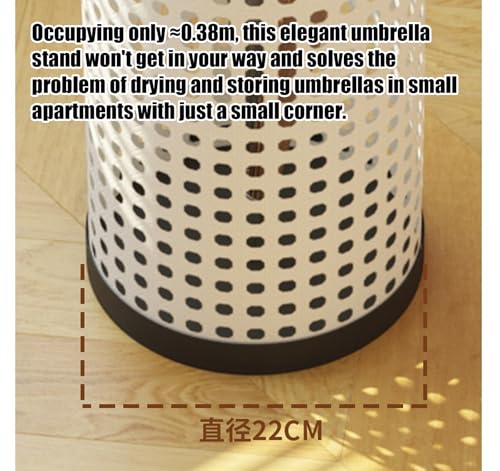 Paragüero de tela de diseño elegante con estructura de metal perforado para interior 3