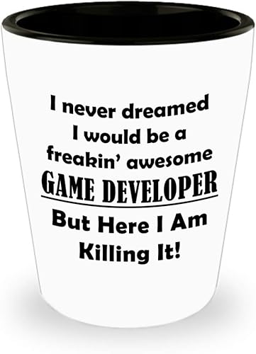Miniatura 1 de Cute Gifts for Game Developer Designer Shot Glass Tequila Shotglass Novelty Drinkware - Video Gaming Design Dev Team Development Funny Gag Idea -