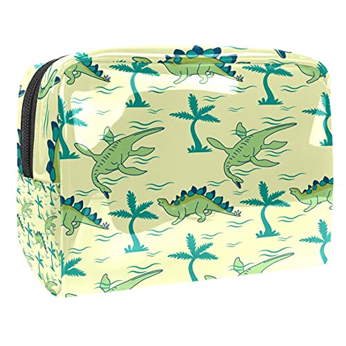 Trousse à maquillage rétro pour femme imprimé palmiers et fleurs