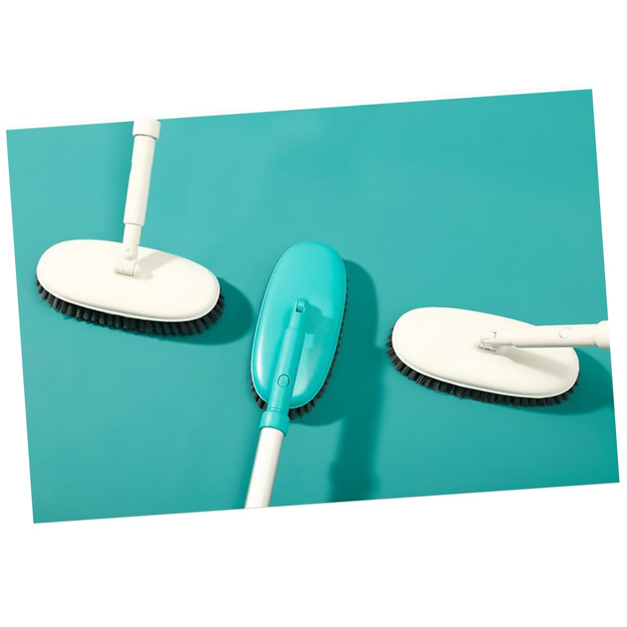 Homoyoyo Cepillo de Limpieza con Mango y Cerdas Flexibles para para Azulejos y Baño Herramienta Verde