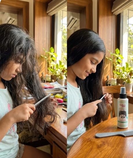 zuzu & zee detangling spray for kids | no tears hair detangler with argan oil, green tea extract & plant protein | for girls & boys | sulfate-free, silicone-free | 100ml 3