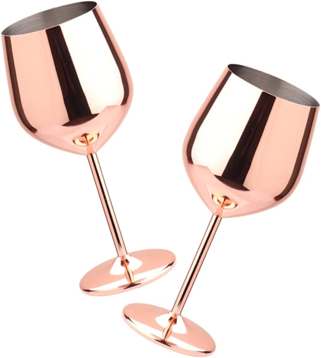 Alipis 2pcs Stainless Steel Cocktail Goblets Wine Stemware for Weddings Parties and Anniversaries Reusable Easy to Clean with Unique High Footed Design