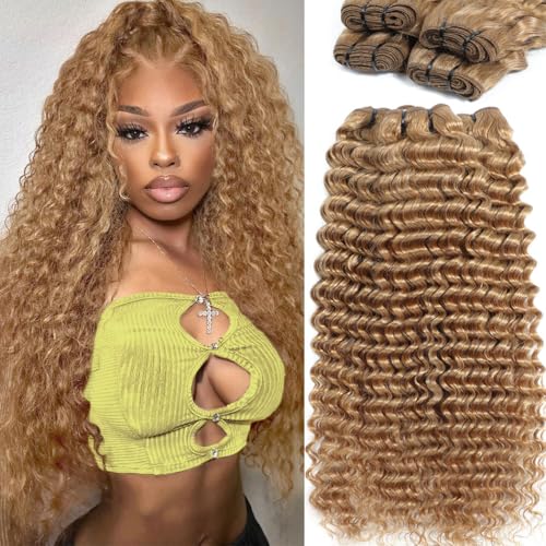 msVenus Honey Blonde Deep Wave Human Hair Bundles...
