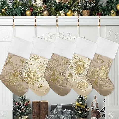 GEX 2023 Gold Sequins Christmas Stockings Set Cover
