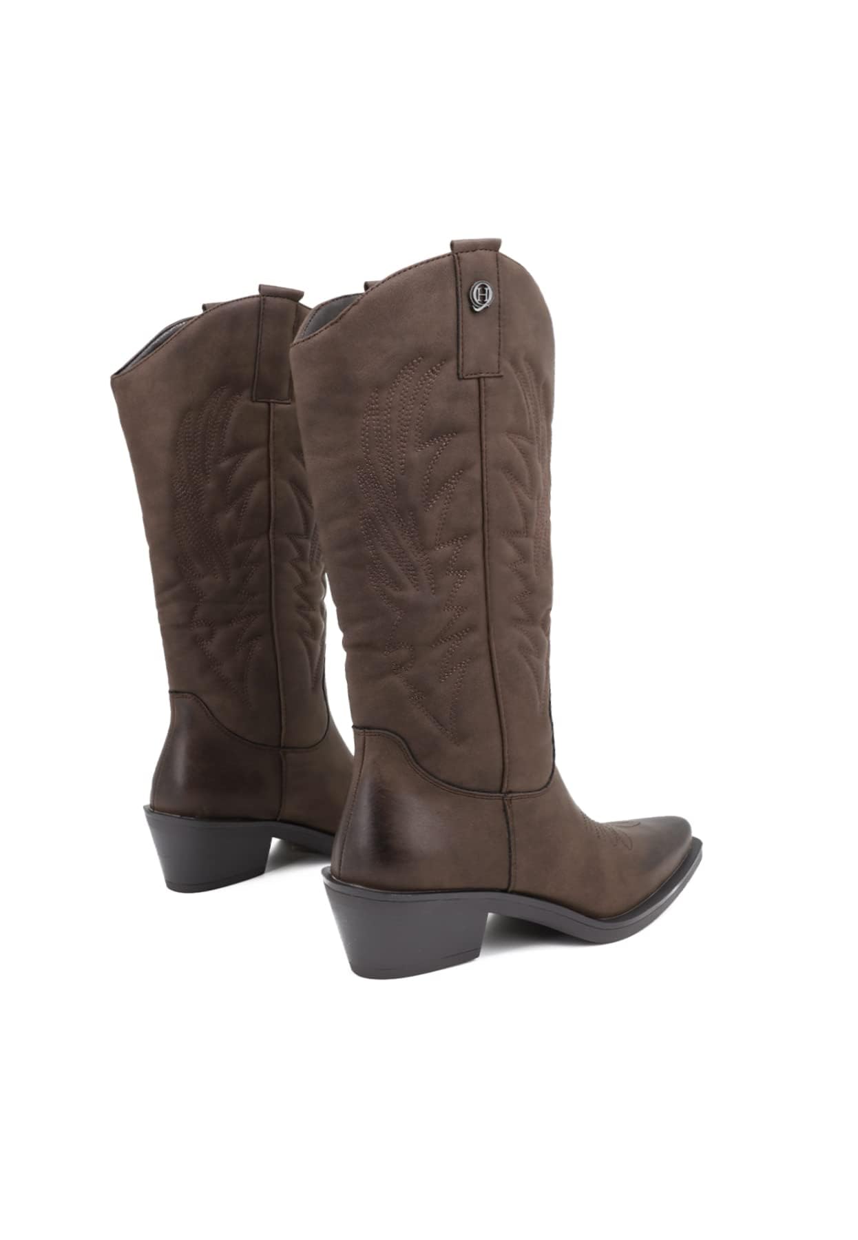 QUEEN HELENA Camperos Stivali Donna Texani con Tacco Western Stivaletti a Punta Cowboy X28-110